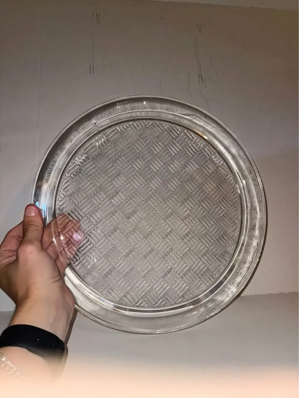 INDIANA GLASS CRYSTAL MAITRE D' PLATTER 12 7/8